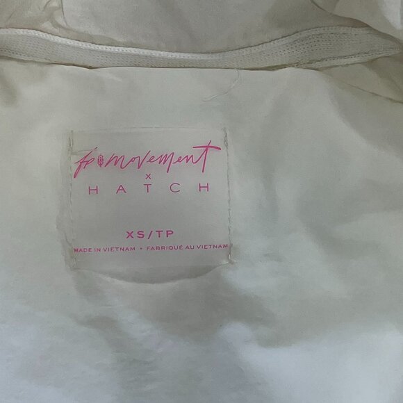 NWT Free People Movement X Hatch Printed Puffer Jacket Ivory Chevron Combo, XS - Picture 5 of 8
